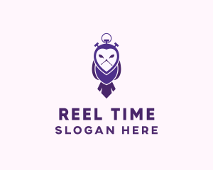 Owl Stopwatch Time logo design