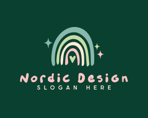 Scandinavian Heart Rainbow logo design
