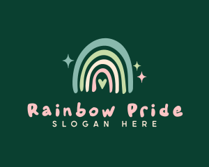 Scandinavian Heart Rainbow logo design