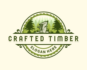 Pine Tree Sawblade Carpentry logo design