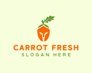 Carrot Spartan Helmet  logo design