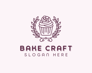 Baker Flower Cupcake logo design