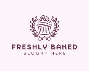 Baker Flower Cupcake logo design