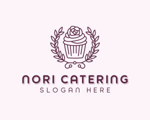 Baker Flower Cupcake logo design