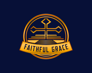 Religious Cross Church logo design