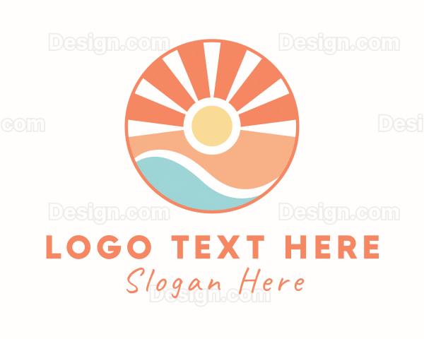 Seashore Beach Sunset Logo