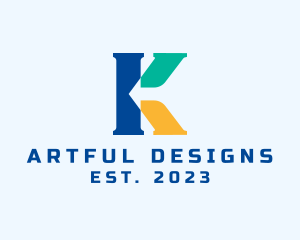 Multicolor Arrow Letter K logo design