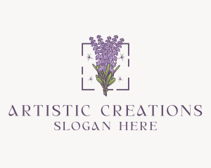 Botanical Lavender Bouquet Florist logo design