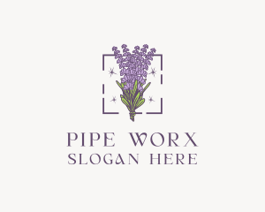 Botanical Lavender Bouquet Florist logo design