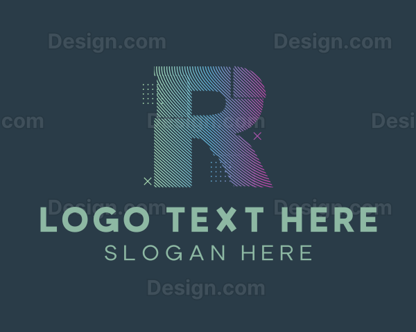 Modern Glitch Letter R Logo