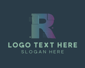 Modern Glitch Letter R logo