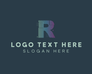 Modern Glitch Letter R logo