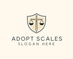 Justice Scale Shield logo design