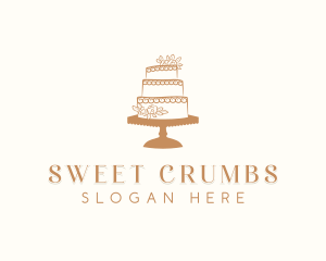 Wedding Floral Cake logo design