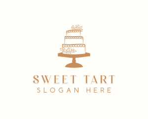 Wedding Floral Cake logo design