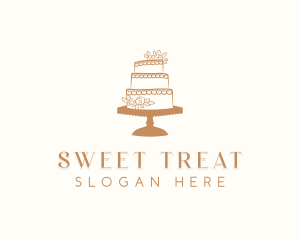 Wedding Floral Cake logo design