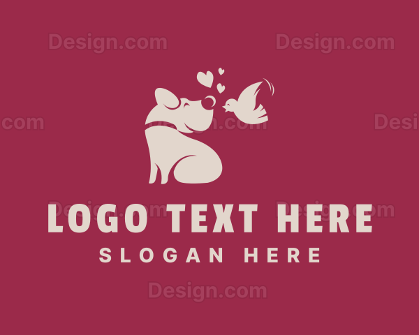 Dog Bird Pet Love Logo