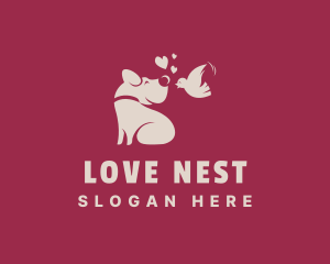 Dog Bird Pet Love logo design