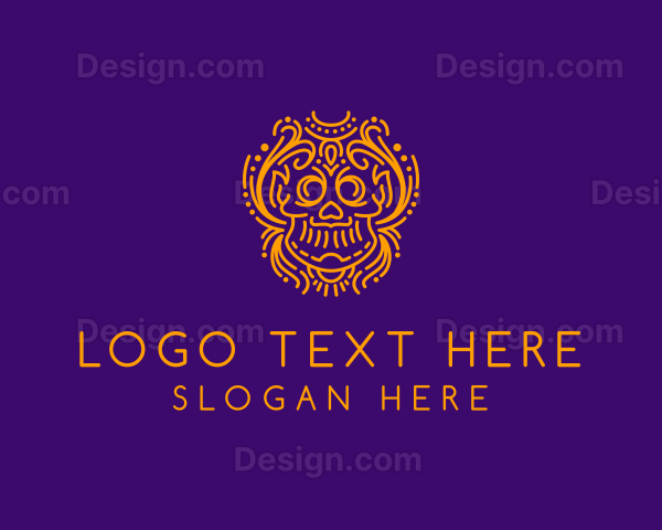 Decorative Mexican Skull Logo