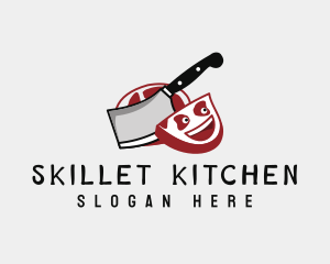 Butcher Knife Meat logo design