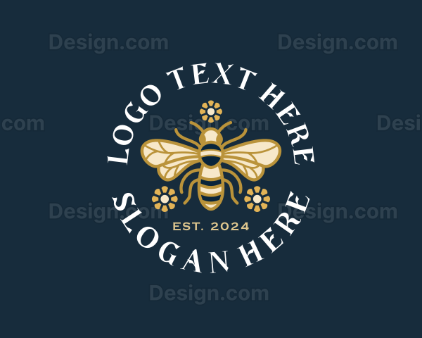 Floral Bee Honey Logo