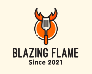 Cooking Spatula Flame logo design