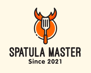 Cooking Spatula Flame logo design