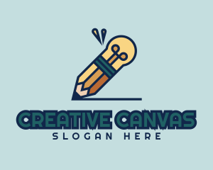 Creative Pencil Light Bulb logo design