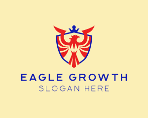 Eagle Phoenix Crown Shield logo design