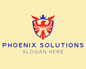 Eagle Phoenix Crown Shield logo design