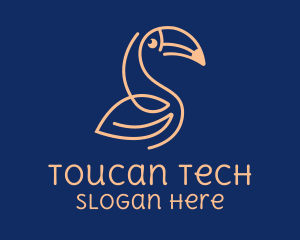 Beautiful Minimalist Toucan  logo design