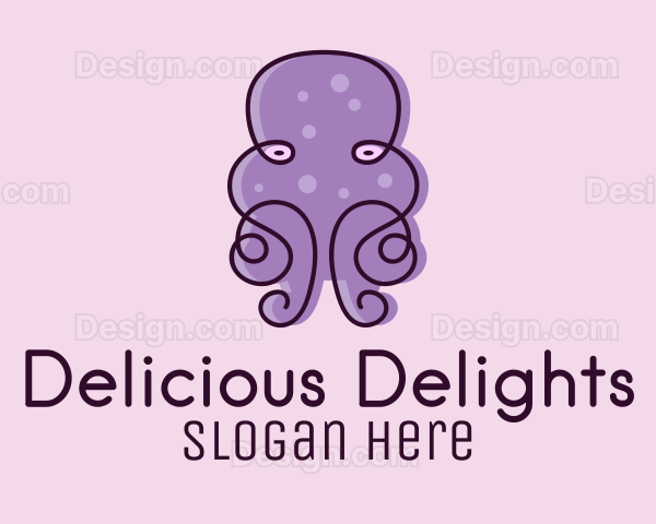 Purple Scribble Octopus Logo