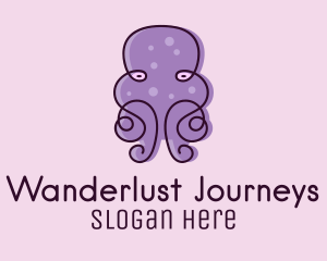 Purple Scribble Octopus  Logo