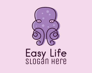 Purple Scribble Octopus  logo design