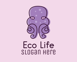 Purple Scribble Octopus  logo design