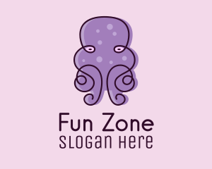 Purple Scribble Octopus  logo design