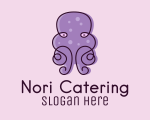 Purple Scribble Octopus  logo design