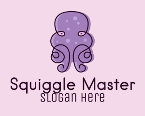 Purple Scribble Octopus  logo