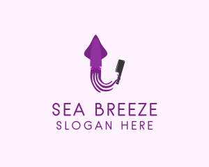 Sea Squid Knife logo design