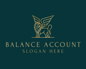 Luxury Winged Lion logo design