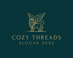 Luxury Winged Lion logo design