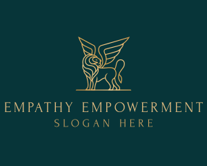 Luxury Winged Lion logo design