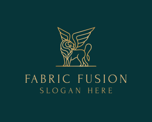 Luxury Winged Lion logo design