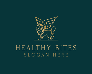 Luxury Winged Lion logo design