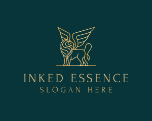 Luxury Winged Lion logo design