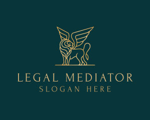 Luxury Winged Lion logo design