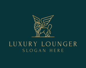 Luxury Winged Lion logo design