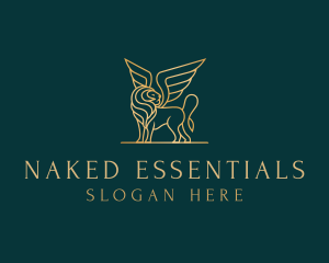 Luxury Winged Lion logo design