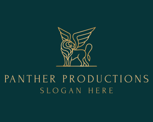 Luxury Winged Lion logo design