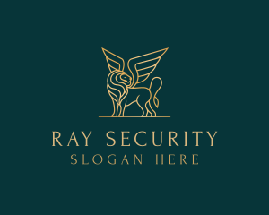 Luxury Winged Lion logo design